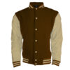 light brown varsity jackets in bulk with cream leather sleeves