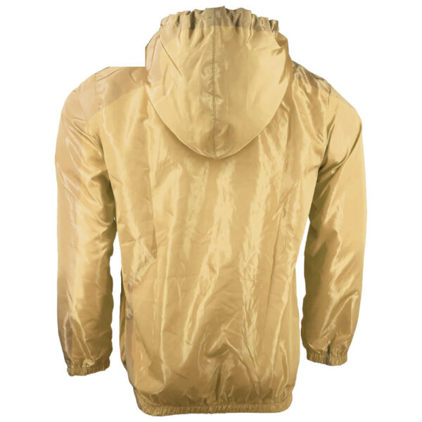 polyester tan lightweight windbreaker jacket back