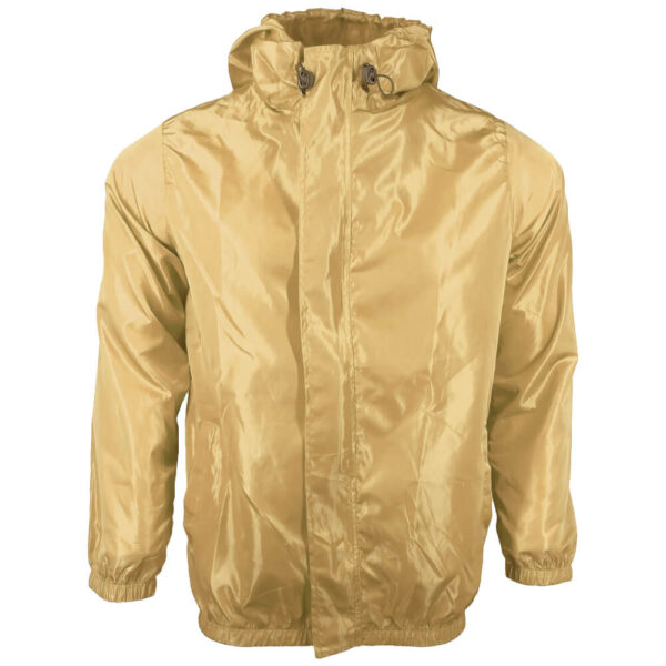 polyester tan lightweight windbreaker jacket front