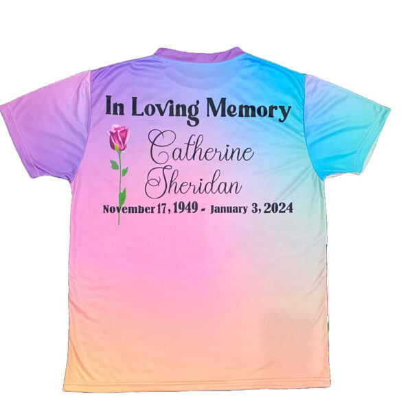 custom sublimated in loving memory shirt back