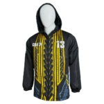 sublimated custom rain jacket with hood