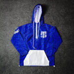 Blue sublimated sports windbreaker jacket front