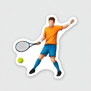 custom tennis die cut sticker