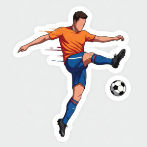 custom football die cut sticker