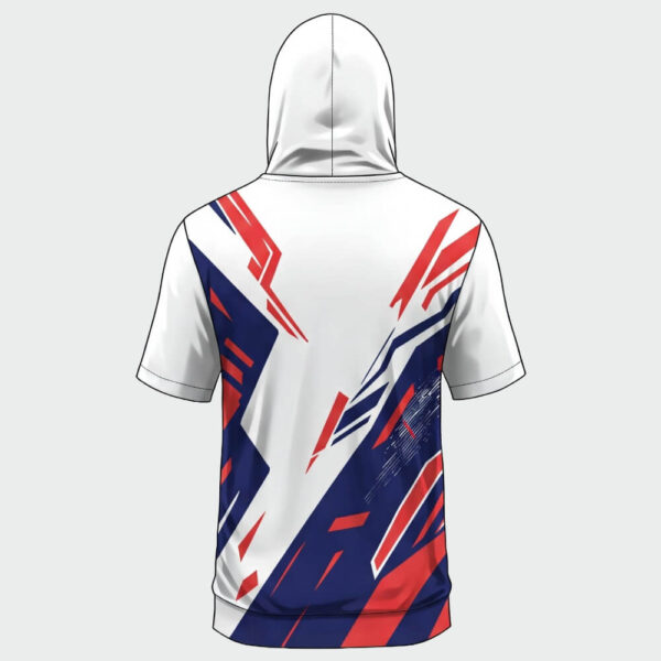 Sublimated custom short sleeve hoodie back