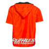 Sublimated red half sleeves half zip windbreaker back with hood