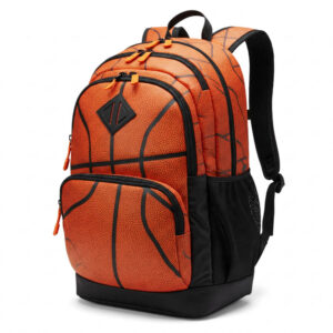 basketball backpack bag with all over sublimated basketball pattern