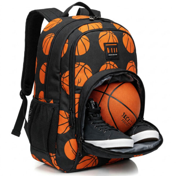 custom basketball shoe bag featuring sublimated basketball design