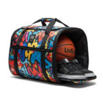 basketball travel bag featuring sublimated graffiti design