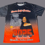 custom grad shirts with sublimated design for graduation event