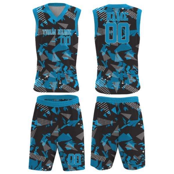 basketball uniform blue and black