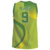 sublimated green basketball jersey back with name and number