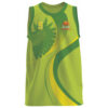 sublimated green basketball jersey front with custom logo