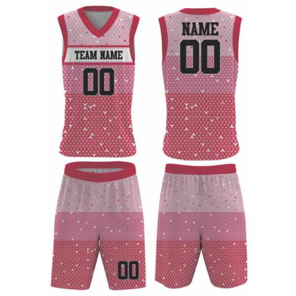 custom sublimated pink basketball uniform