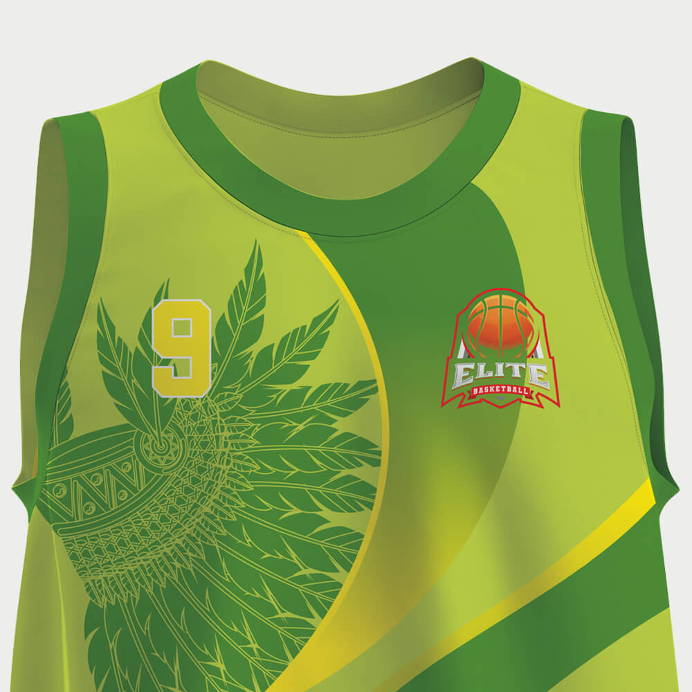 round neck collar basketball jersey closeup