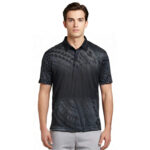 Black Grey Sublimated Golf Polo Shirts for Men