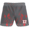 black and grey flag football practice shorts