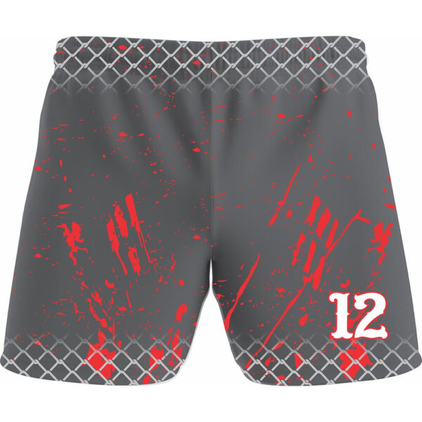 black and grey flag football practice shorts