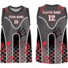 black and grey flag football sleeveless jersey front and back