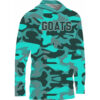 cyan camo printed flag football hooded jacket