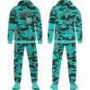sublimated camo flag football tracksuit front and back