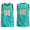 sleeveless lighting flag football teal jersey front and back