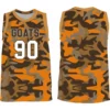 orange camo sleeveless flag football jersey front and back