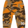 orange camo flag football shorts