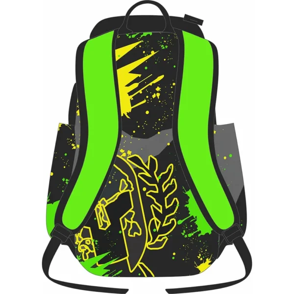 sublimated paint splatter flag football backpack back
