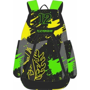 sublimated paint splatter flag football bag front