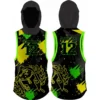 Sublimated paint splatter flag football hooded jersey