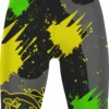 Sublimated paint splatter flag football shorts