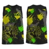 sleeveless paint splatter flag football jersey
