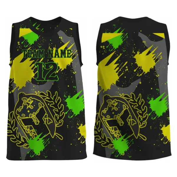 sleeveless paint splatter flag football jersey