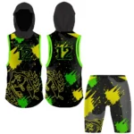 Sublimated paint splatter flag football uniform