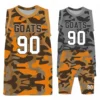 Camo sleeveless flag football uniform set 2 jerseys 1 shorts