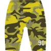 yellow camo flag football shorts