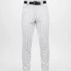 white baseball pants front with black stripes and black belt