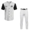black pinstripes baseball uniform