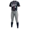 navy blue and grey softball uniform front
