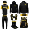 Ghosts black and yellow custom baseball uniform package with jersey, pants and other gear
