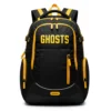 black and yellow baseball backpack with yellow text