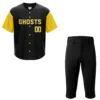ghosts black and yellow baseball uniform