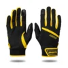 black and yellow baseball batting gloves with custom team name