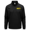 baseball black cage jacket back with ghosts printed on it yellow
