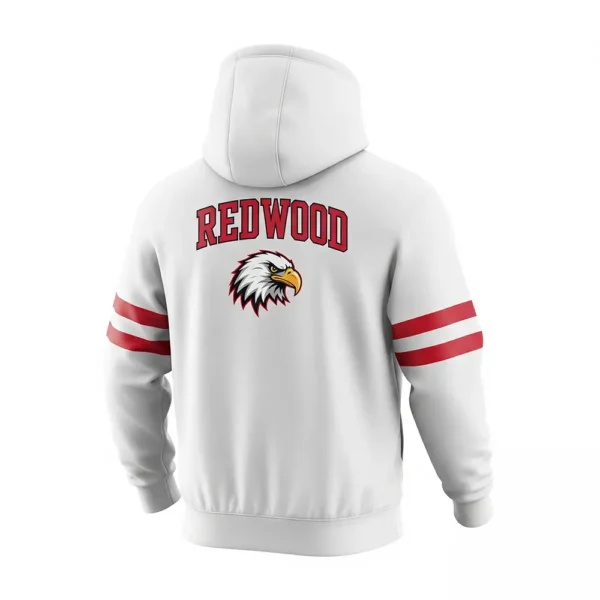 redwood white sublimated hoodie back