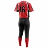 red and black softball uniform back