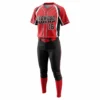 red and black softball uniform front