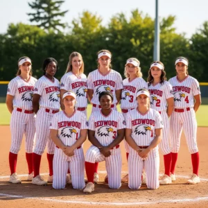 softball-team-wearing-redwood-uniforms
