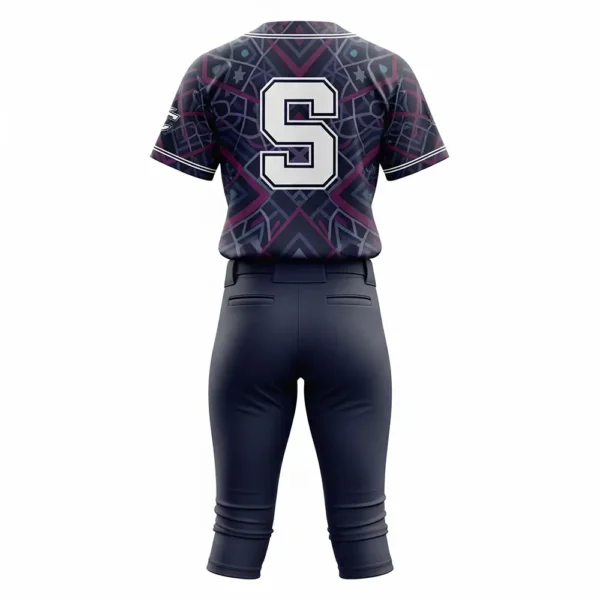 sublimated pattern softball uniform back